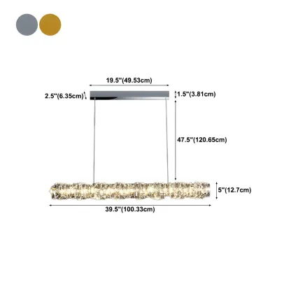 Oversized Modern Crystal Pendant Light for Kitchen #size