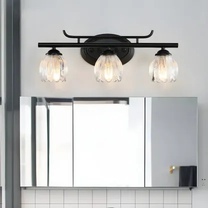 Modern Glass Vanity Light Fixture for Bathroom Wall Image - 1