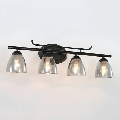 Modern Glass Vanity Light Fixture for Bathroom Wall Image - 5