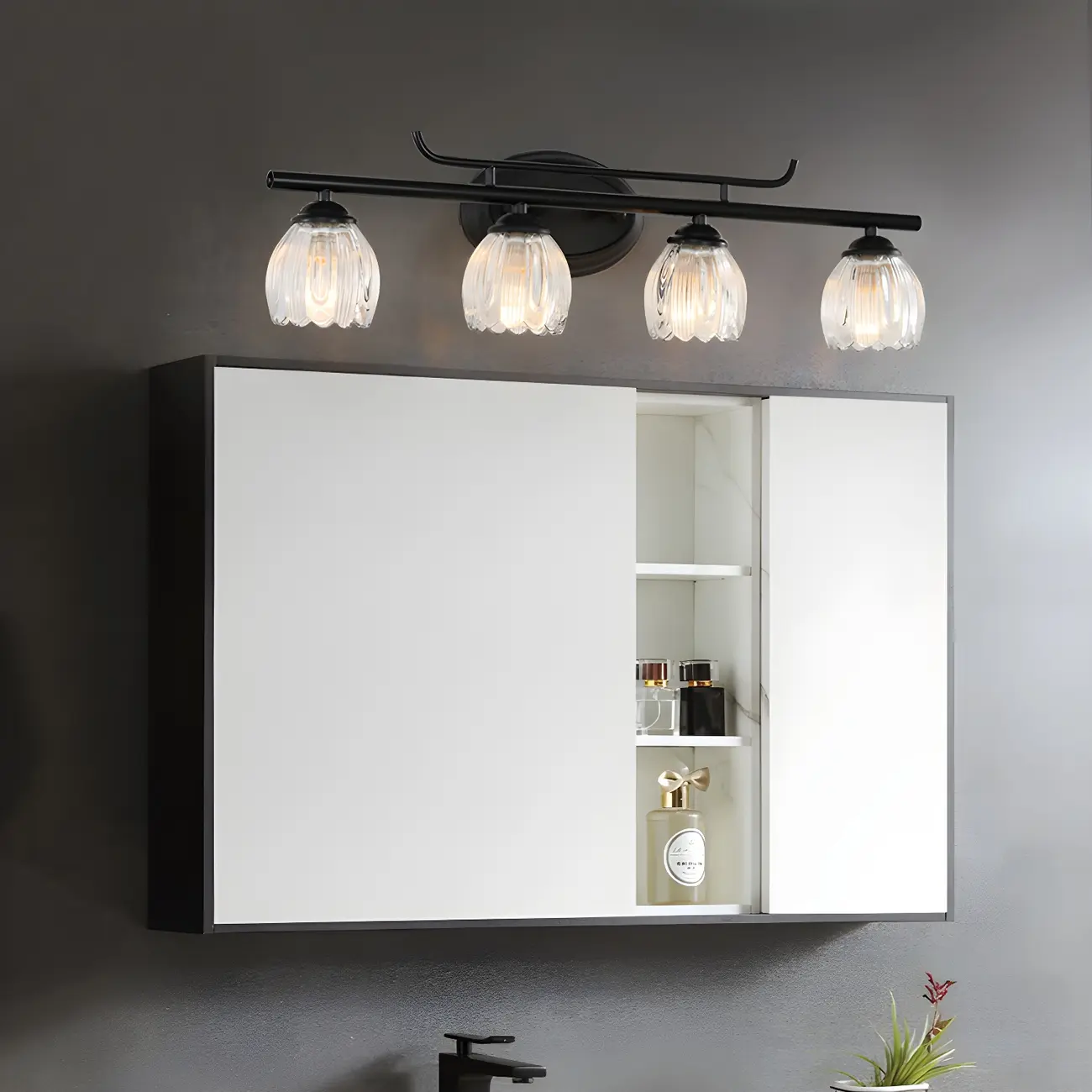Modern Glass Vanity Light Fixture for Bathroom Wall Image - 2 | homeyfad