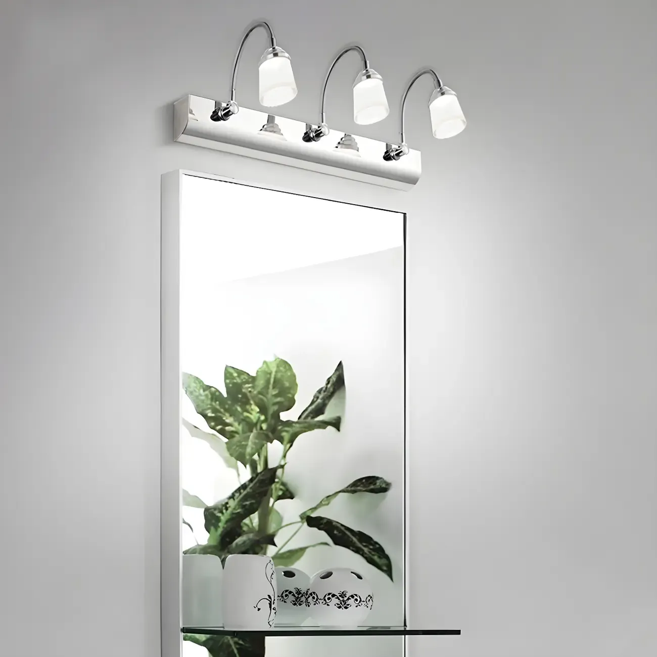 Modern Chrome Adjustable LED Vanity Light for Bathroom Image - 1