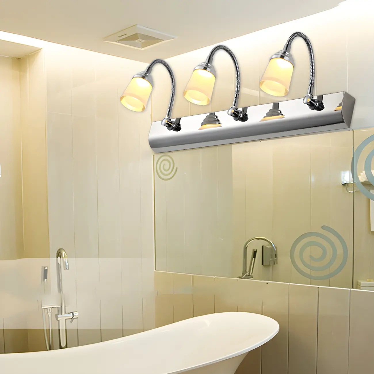 Modern Chrome Adjustable LED Vanity Light for Bathroom Image - 3 | homeyfad