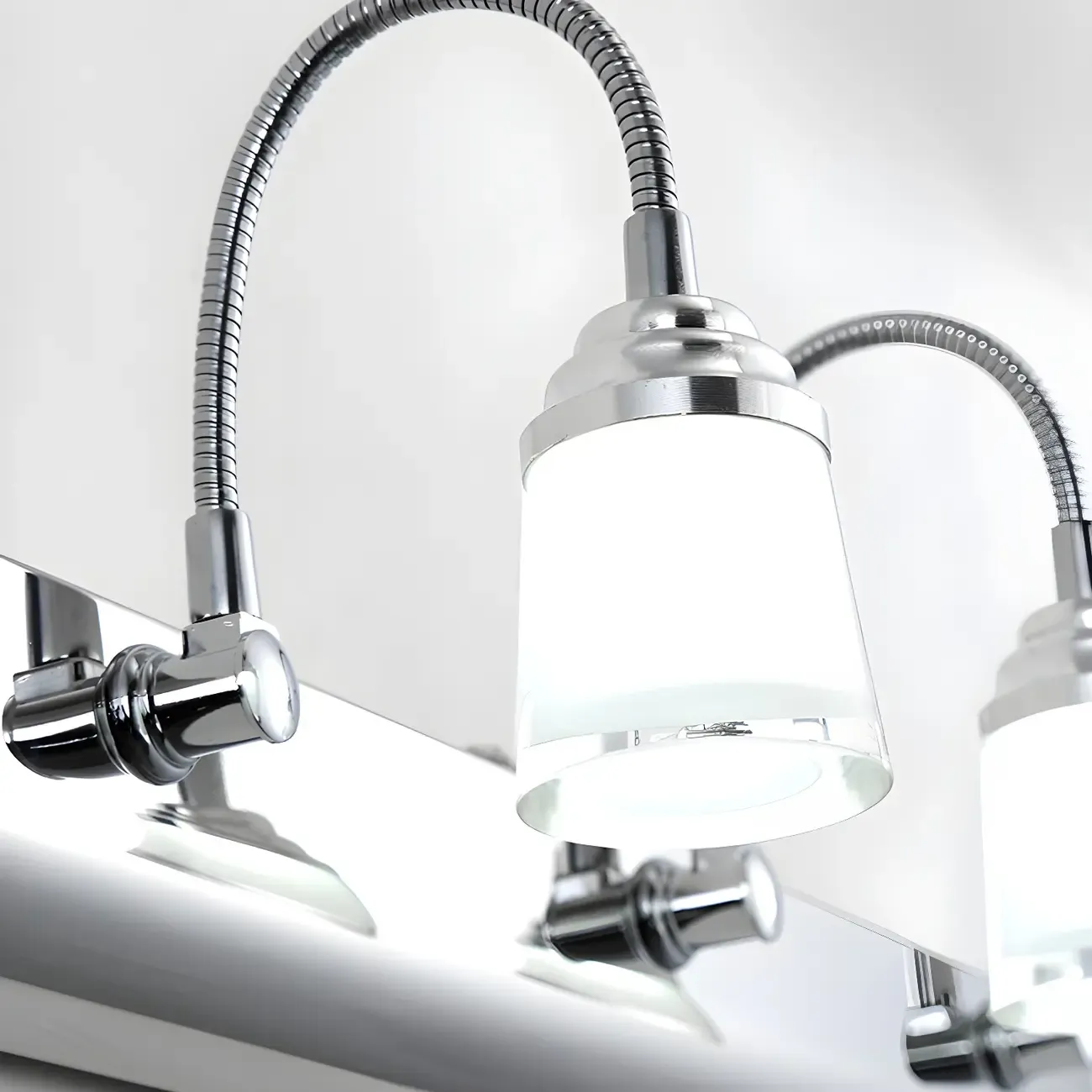 Modern Chrome Adjustable LED Vanity Light for Bathroom Image - 12