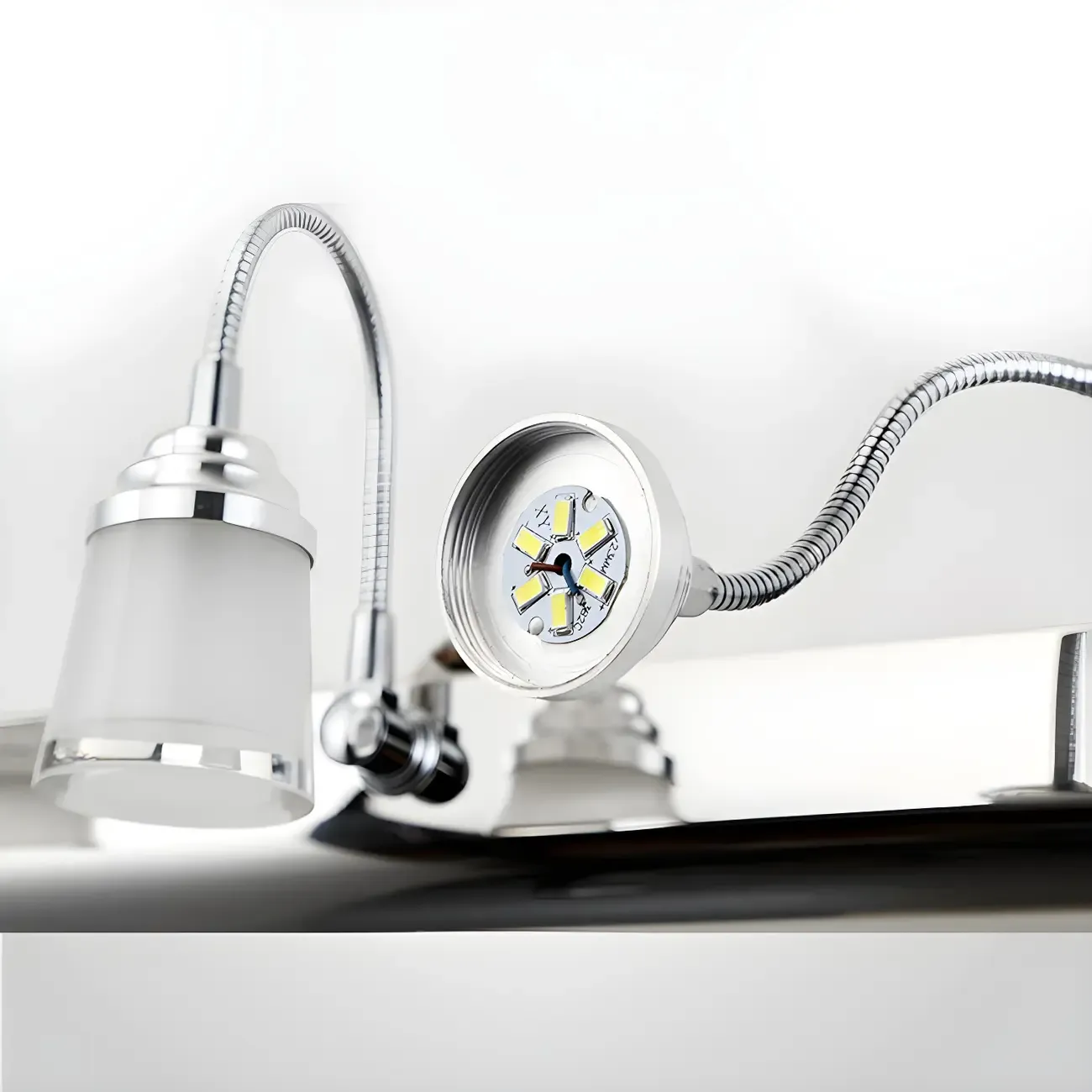 Modern Chrome Adjustable LED Vanity Light for Bathroom Image - 13