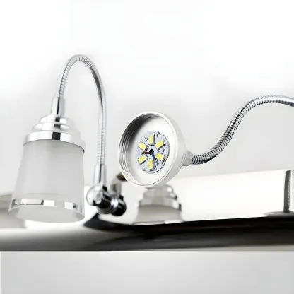 Modern Chrome Adjustable LED Vanity Light for Bathroom Image - 13