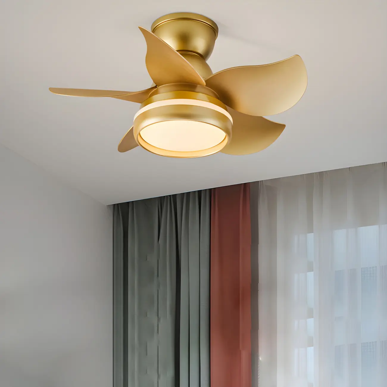 3-Speed Gold Ceiling Fan Dimmable Light Remote for Living Room | homeyfad