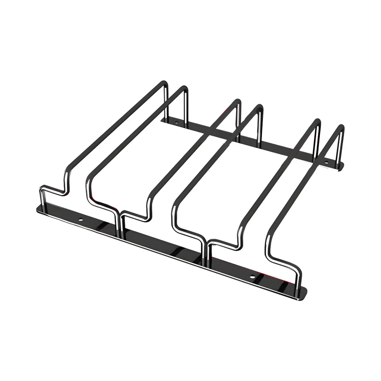 Contemporary Metal Hanging Wine Glass Rack Black Image - 5