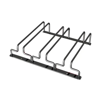 Contemporary Metal Hanging Wine Glass Rack Black Image - 5