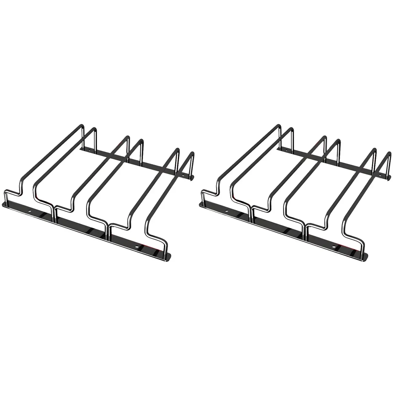 Contemporary Metal Hanging Wine Glass Rack Black Image - 8