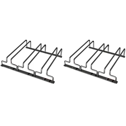 Contemporary Metal Hanging Wine Glass Rack Black Image - 8