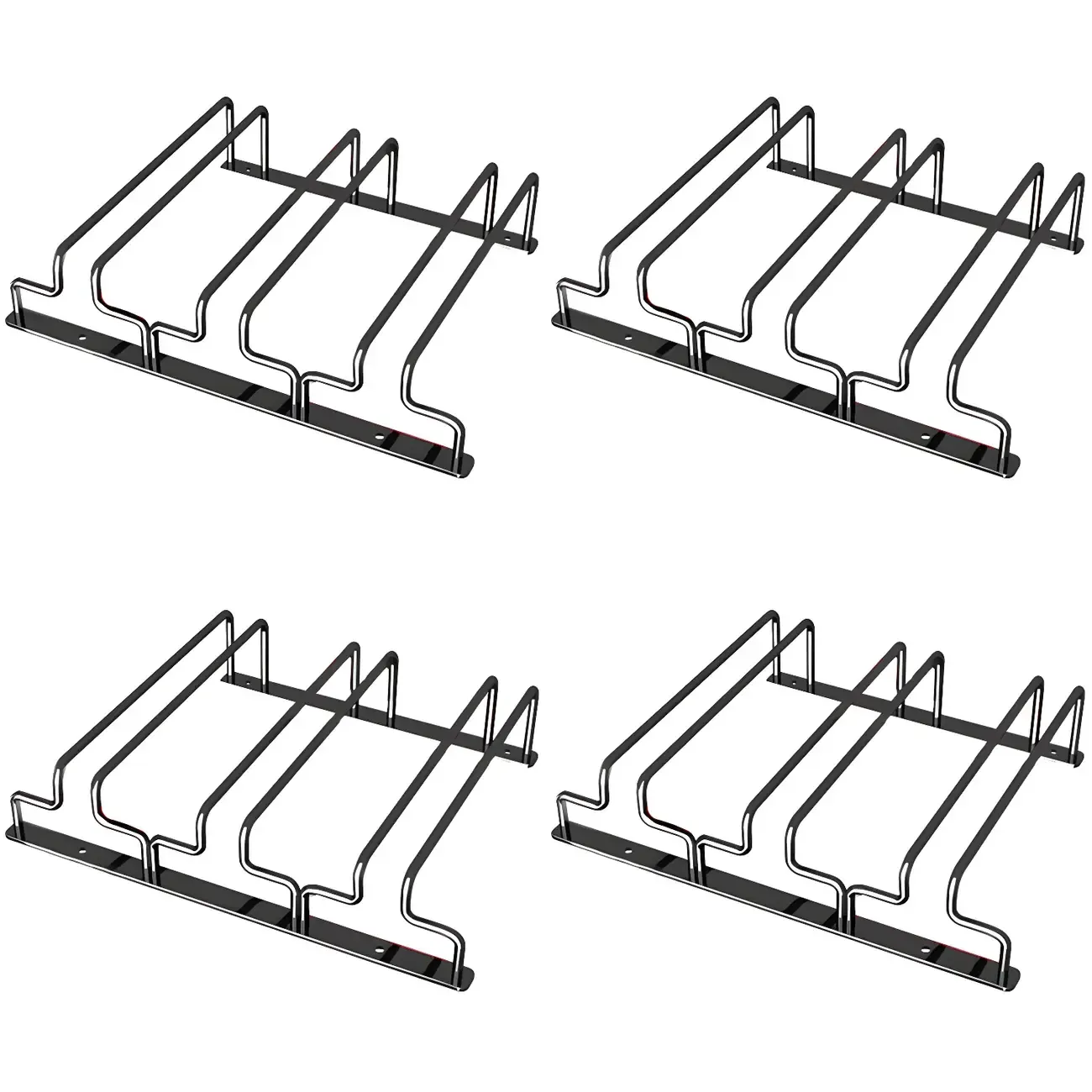 Contemporary Metal Hanging Wine Glass Rack Black Image - 10