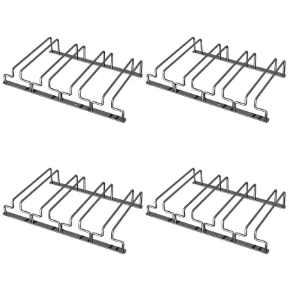 Contemporary Metal Hanging Wine Glass Rack Black Image - 15