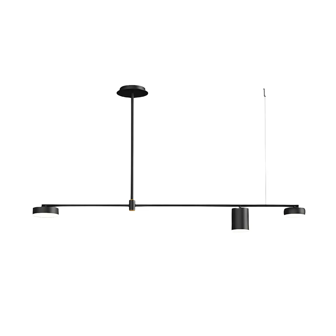 Modern Adjustable Black Linear Kitchen Island Light Image - 5 | homeyfad