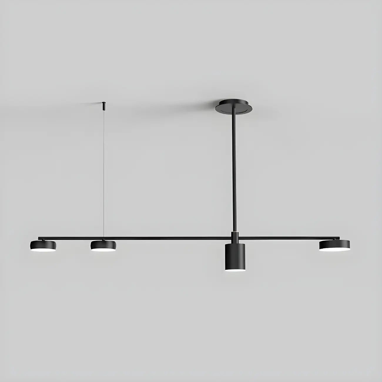 Modern Adjustable Black Linear Kitchen Island Light Image - 7 | homeyfad