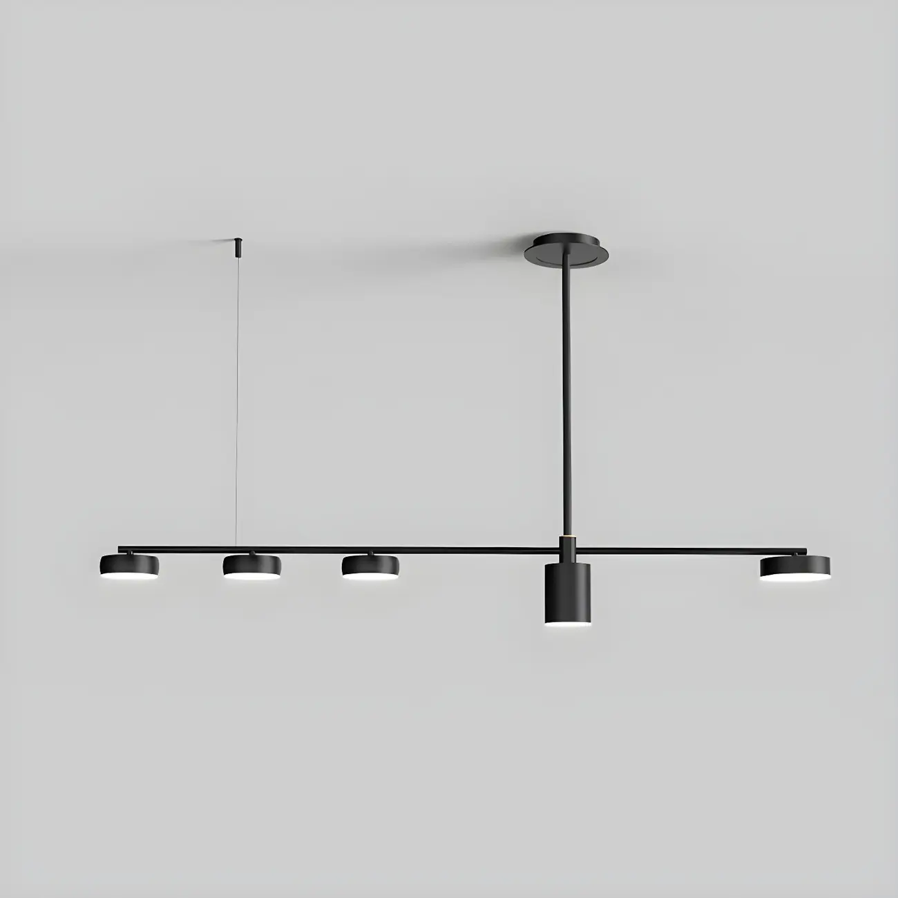 Modern Adjustable Black Linear Kitchen Island Light Image - 8 | homeyfad