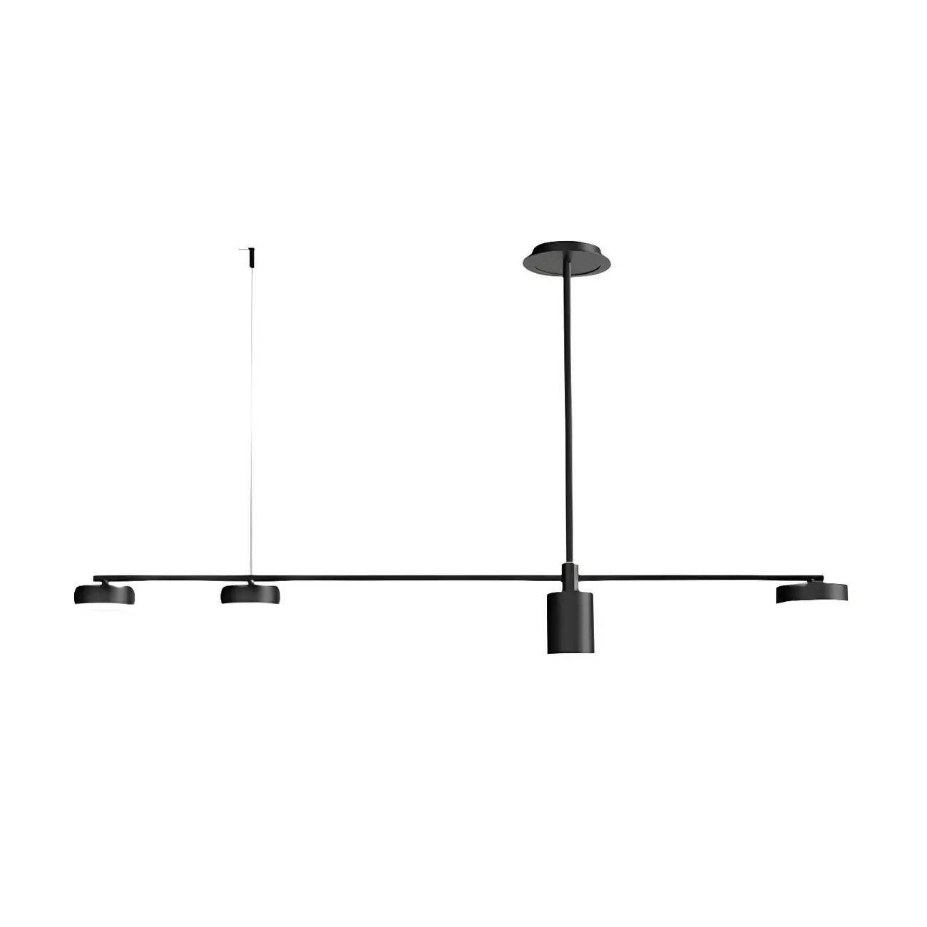 Modern Adjustable Black Linear Kitchen Island Light Image - 9 | homeyfad