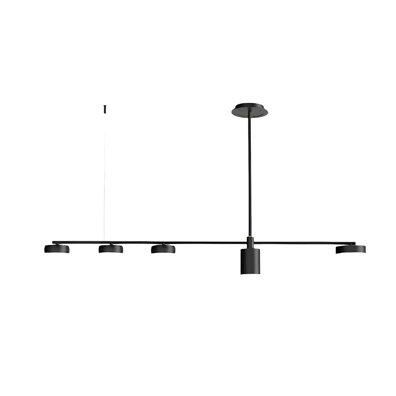 Modern Adjustable Black Linear Kitchen Island Light Image - 10 | homeyfad