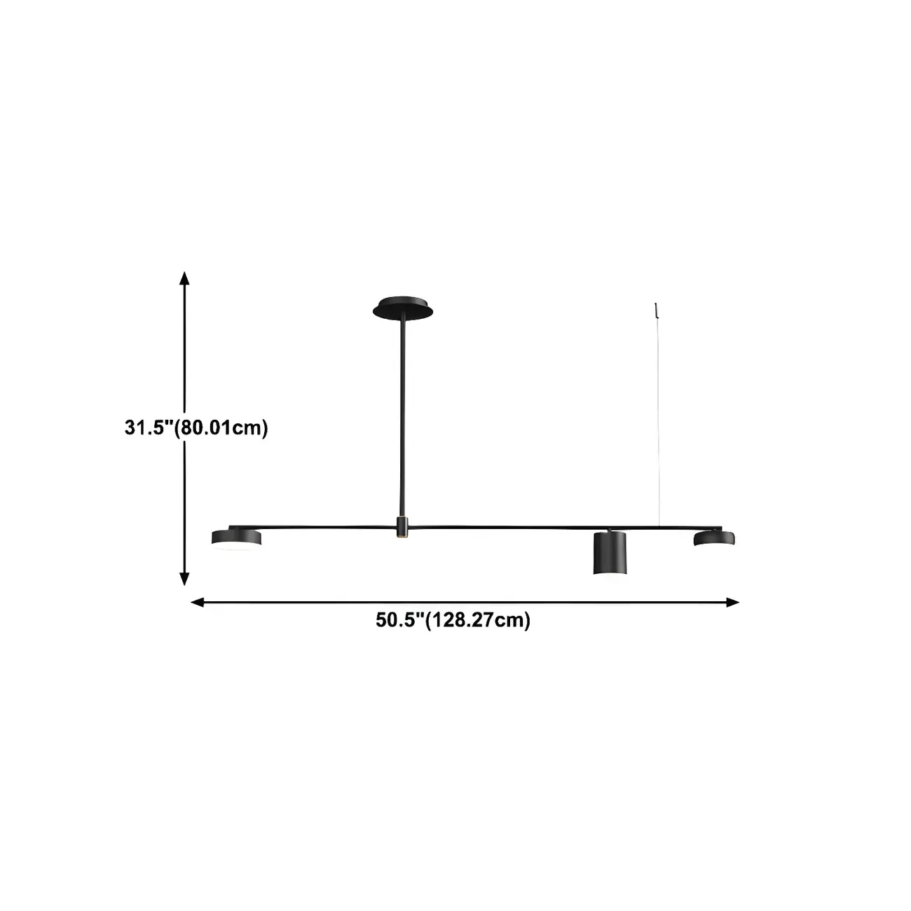 Modern Adjustable Black Linear Kitchen Island Light #size