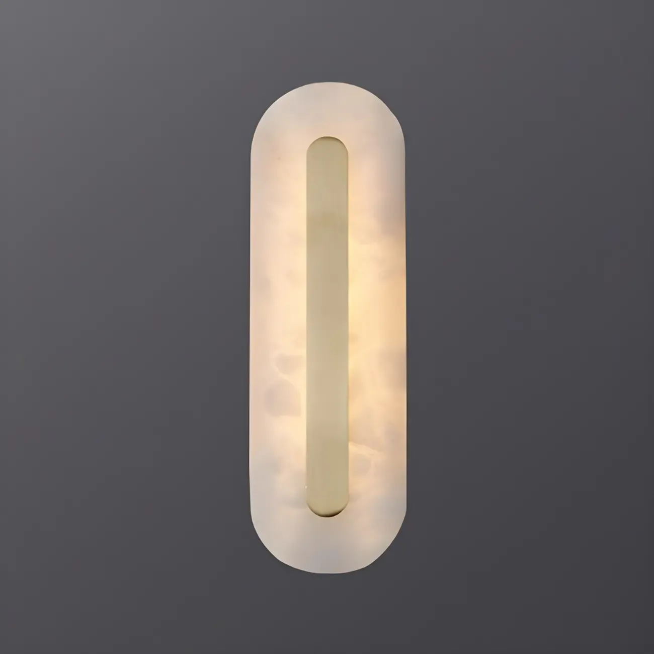 Modern Brass Oval Stone Wall Sconce Dimmable LED for Bedroom Image - 4