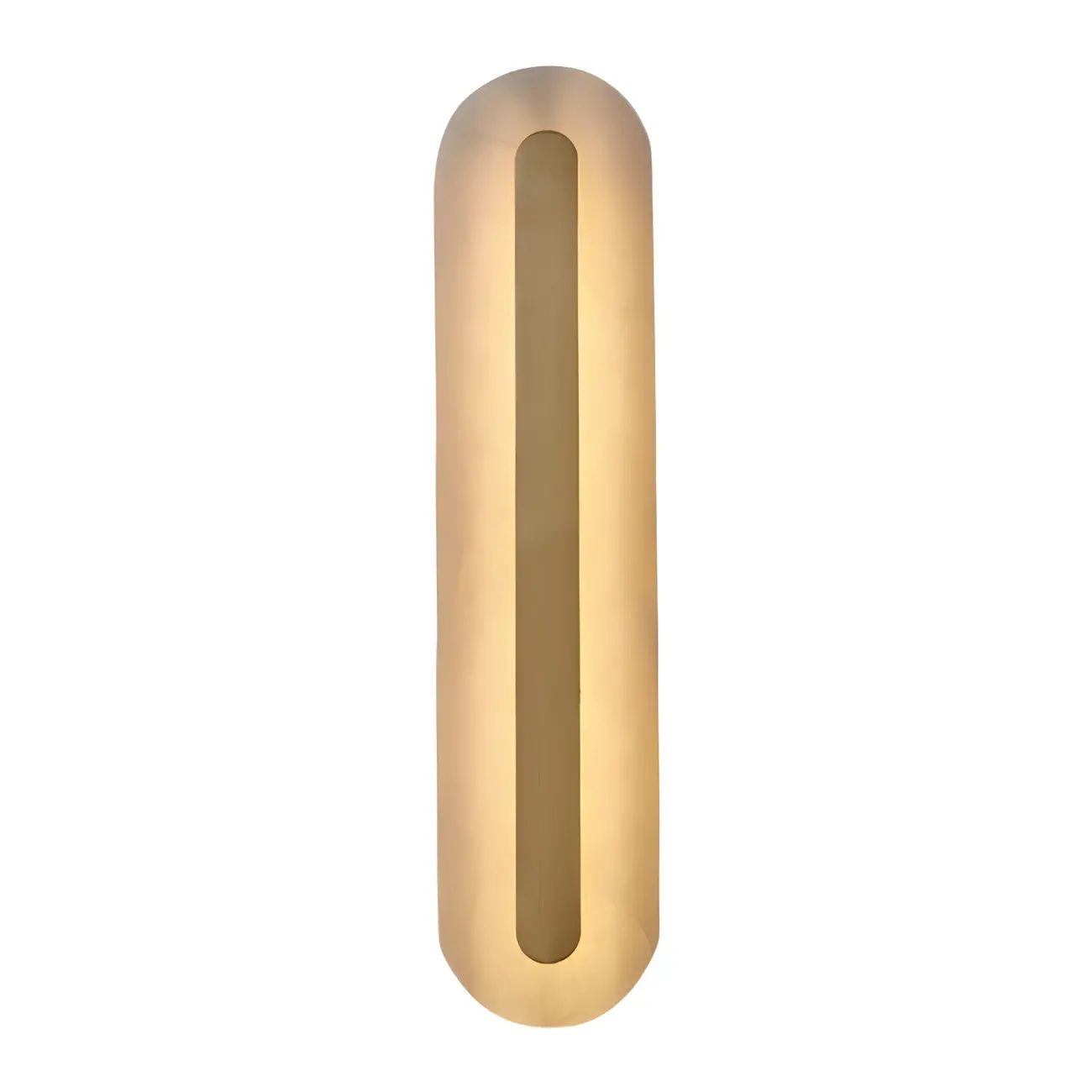 Modern Brass Oval Stone Wall Sconce Dimmable LED for Bedroom Image - 6 | homeyfad
