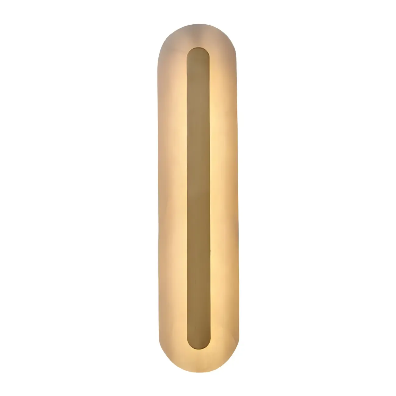 Modern Brass Oval Stone Wall Sconce Dimmable LED for Bedroom Image - 2