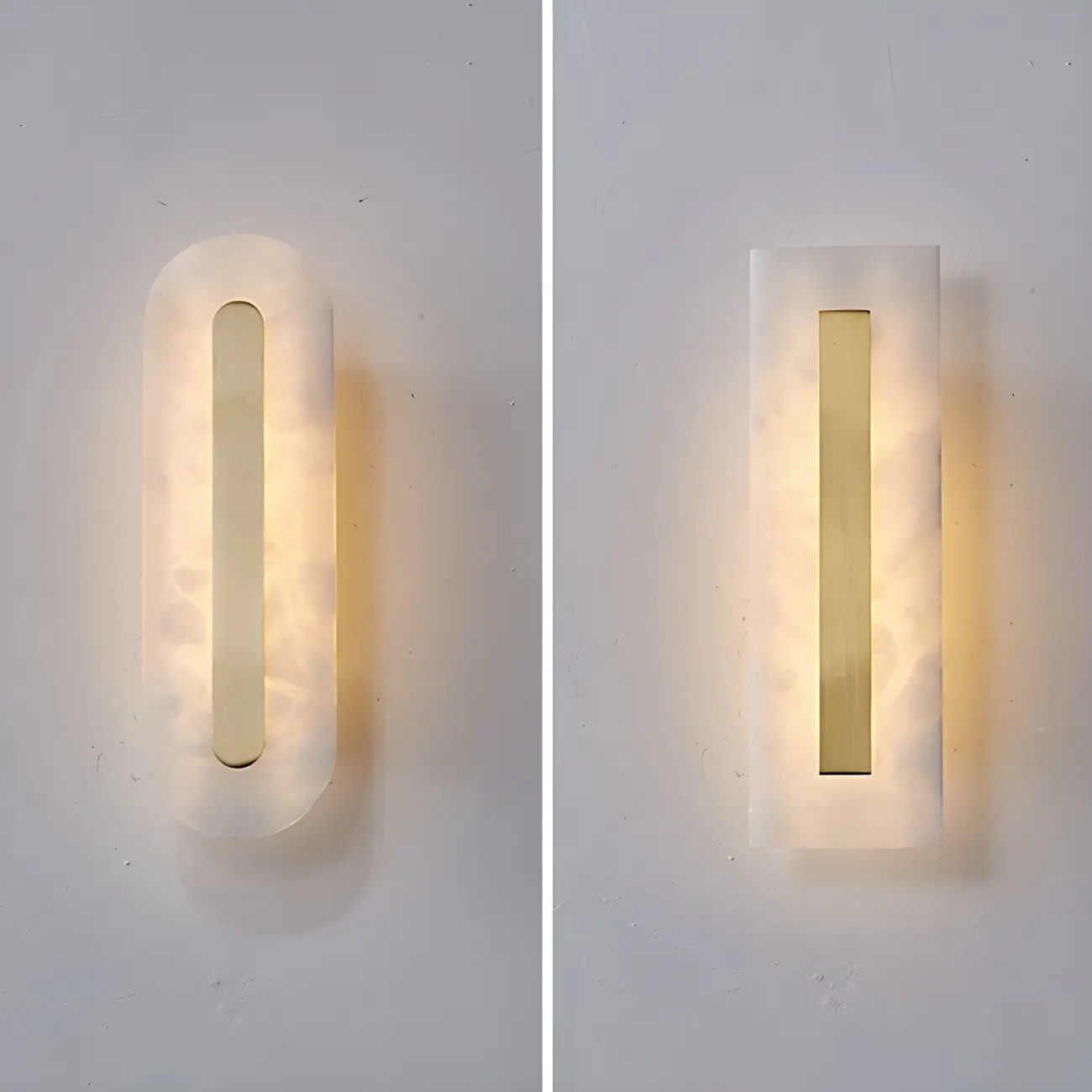 Modern Brass Oval Stone Wall Sconce Dimmable LED for Bedroom Image - 7 | homeyfad