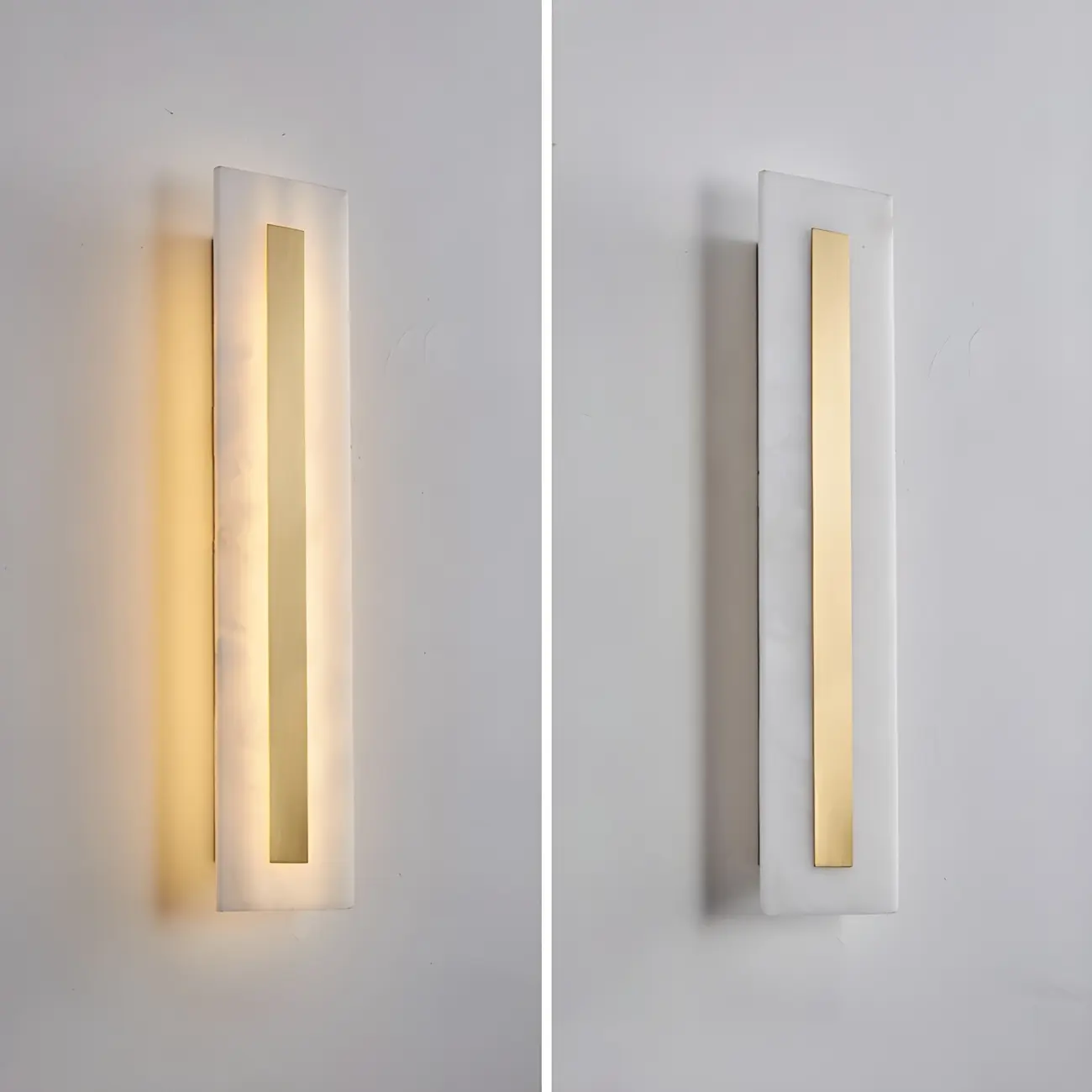 Modern Brass Oval Stone Wall Sconce Dimmable LED for Bedroom Image - 8 | homeyfad