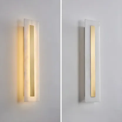 Modern Brass Oval Stone Wall Sconce Dimmable LED for Bedroom Image - 8