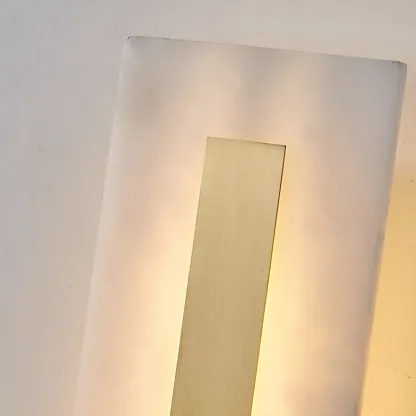 Modern Brass Oval Stone Wall Sconce Dimmable LED for Bedroom Image - 11