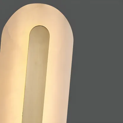Modern Brass Oval Stone Wall Sconce Dimmable LED for Bedroom Image - 13