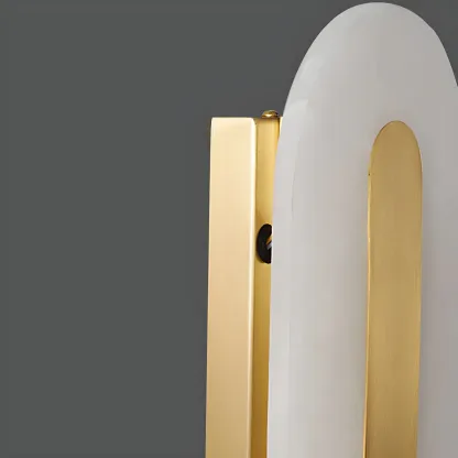 Modern Brass Oval Stone Wall Sconce Dimmable LED for Bedroom Image - 14