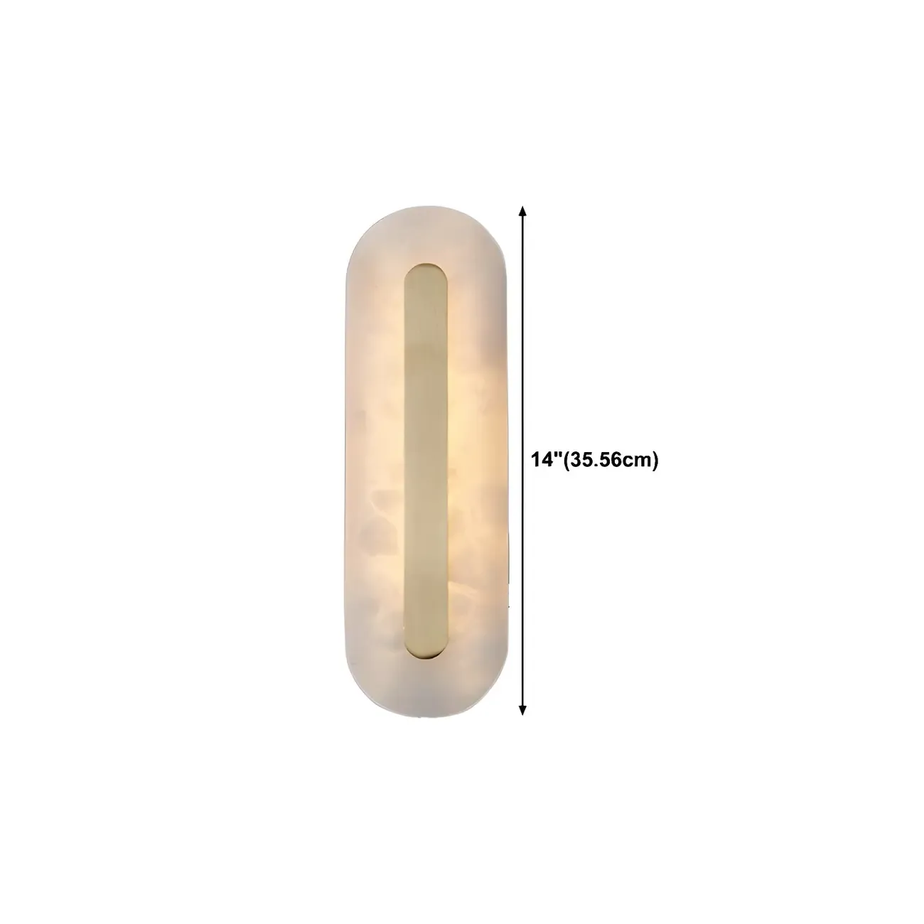 Modern Brass Oval Stone Wall Sconce Dimmable LED for Bedroom #size