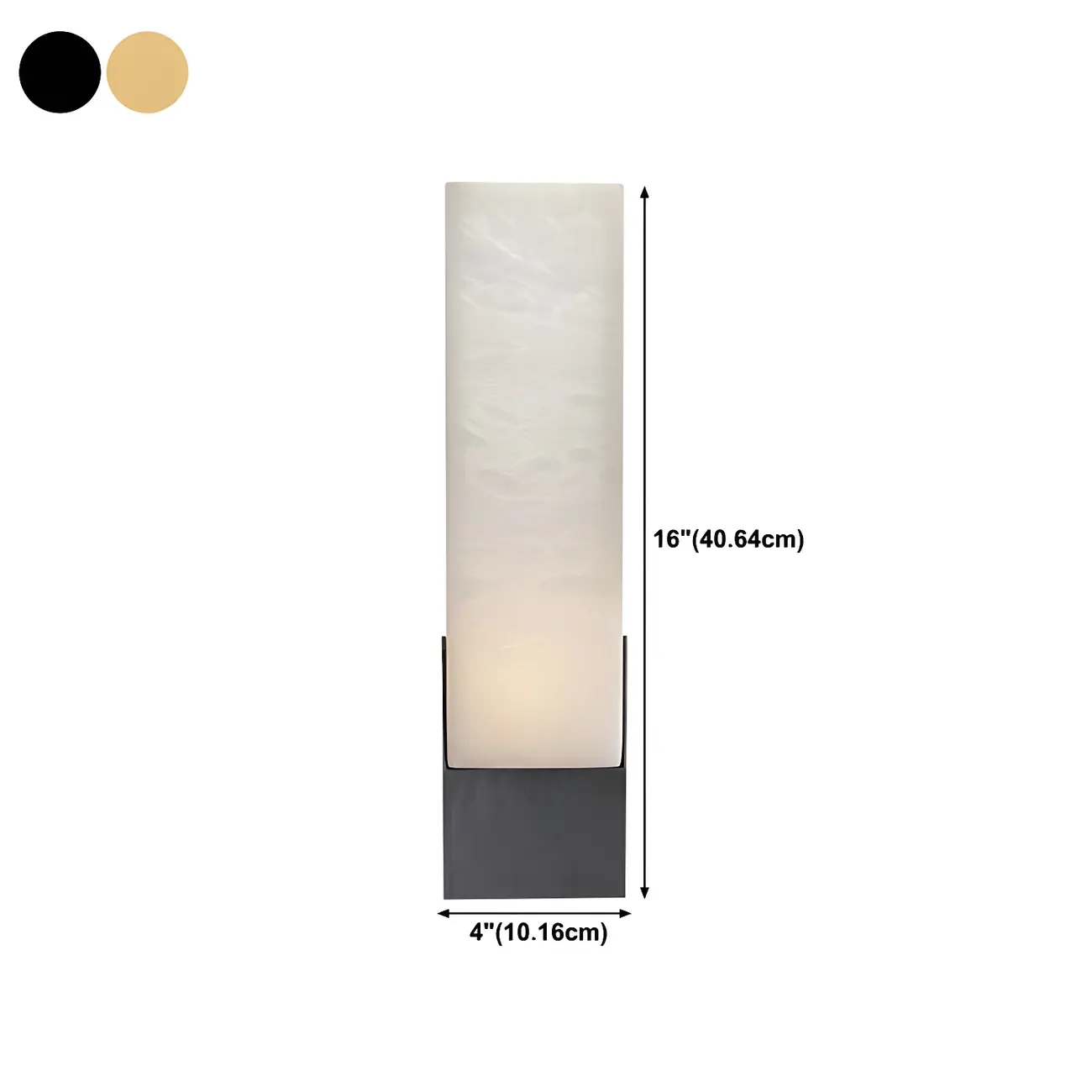 Modern Gold Rectangular Stone Wall Sconce for Living Room #size