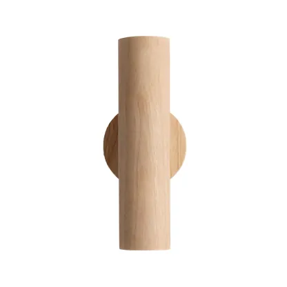 Modern Style Cylinder Shape Wall Sconce Wood 2 Light Sconces for Bedroom Image - 11