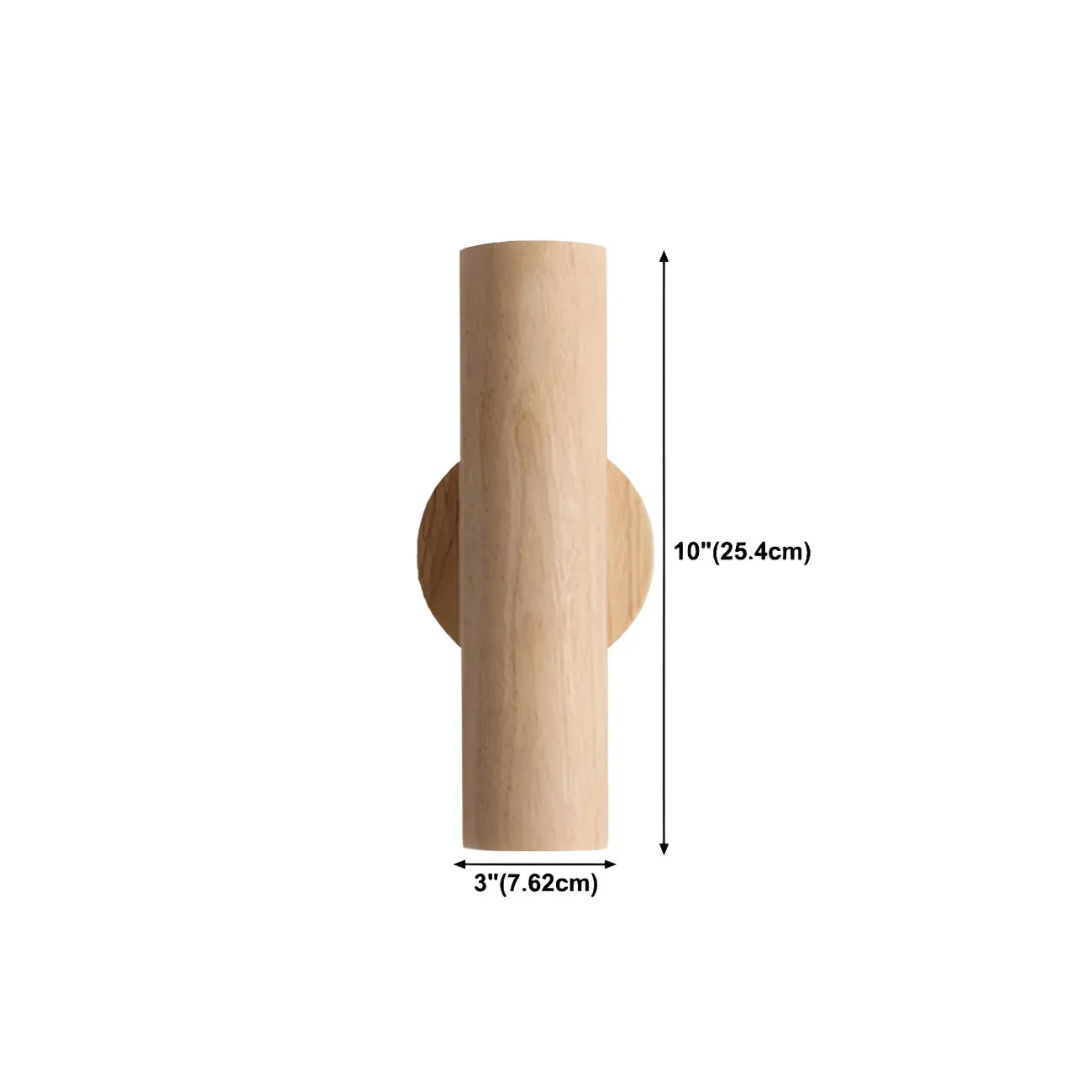 Modern Style Cylinder Shape Wall Sconce Wood 2 Light Sconces for Bedroom #size