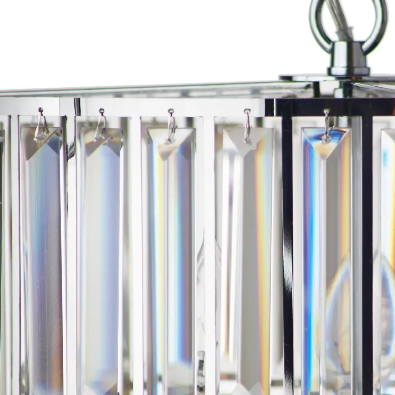 Modern Drum Crystal Glass Pendant Light Image - 3