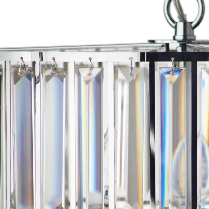 Modern Drum Crystal Glass Pendant Light Image - 3