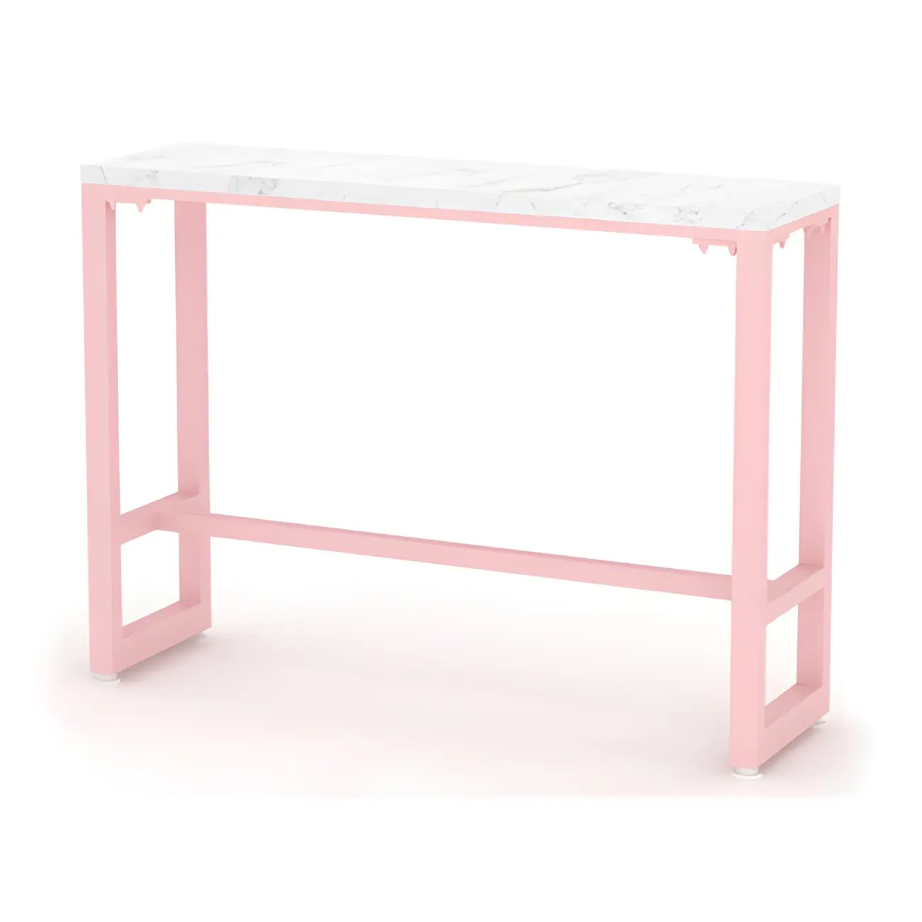 Glam Pink Rectangle Marble Long Bar Table Image - 5 | homeyfad