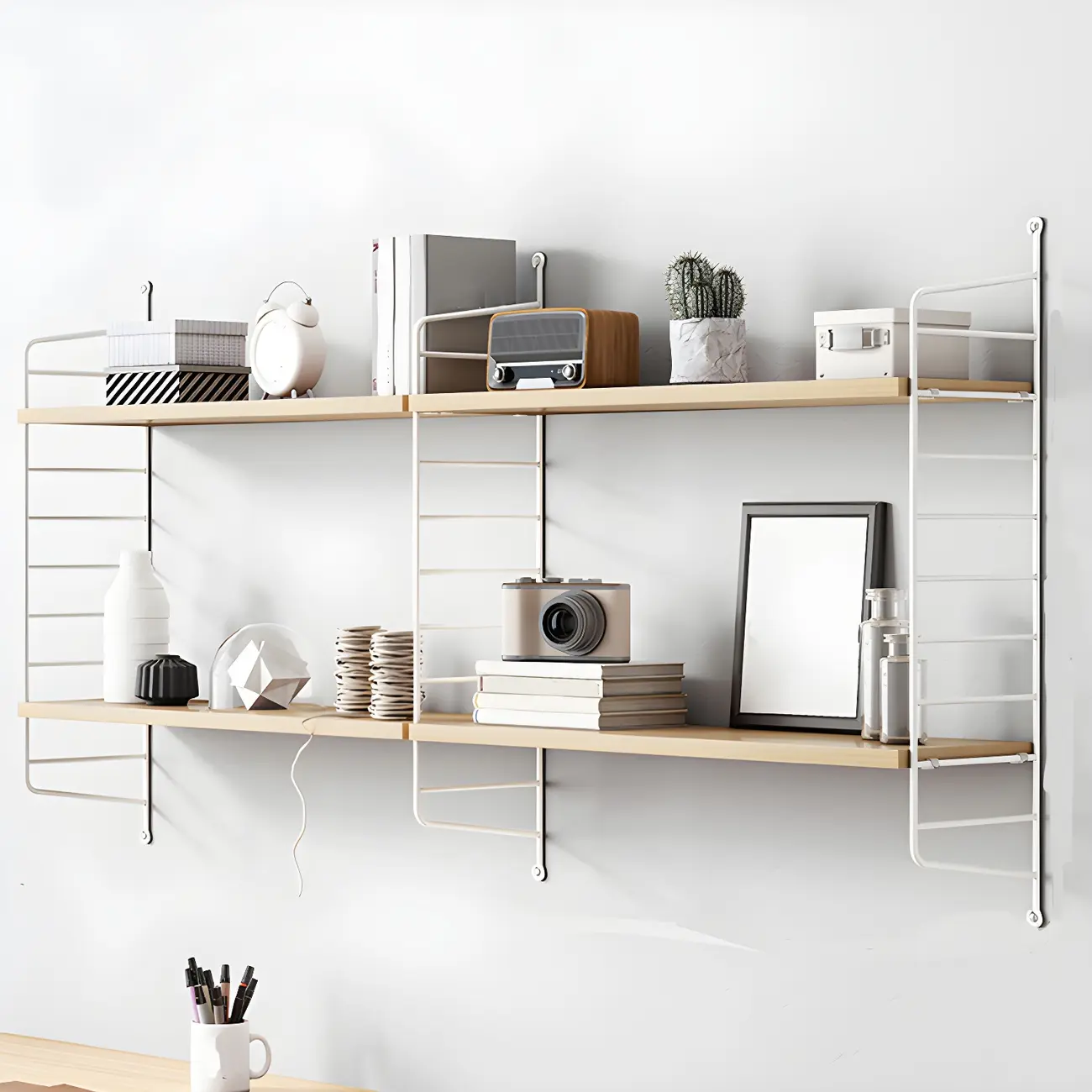 3-Shelf Nut-Brown Wall-Mounted Wood Open Bookcase Image - 5 | homeyfad