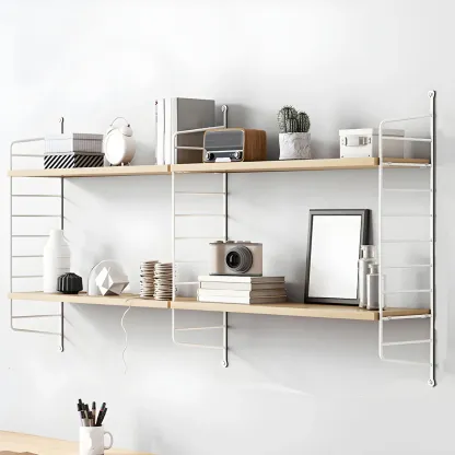 3-Shelf Nut-Brown Wall-Mounted Wood Open Bookcase Image - 5