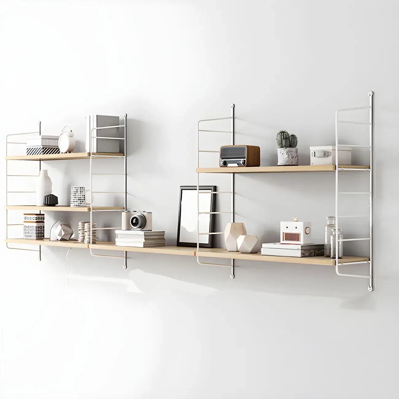 3-Shelf Nut-Brown Wall-Mounted Wood Open Bookcase Image - 7