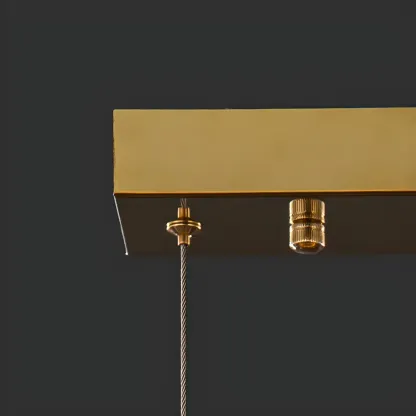 Kitchen Modern Crystal Gold Rectangular Pendant Light Image - 11