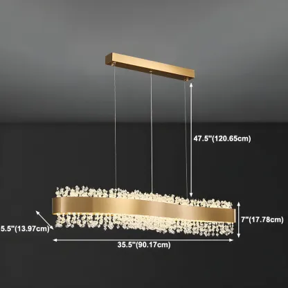 Adjustable Gold Crystal Island Light for Kitchens Image - 7