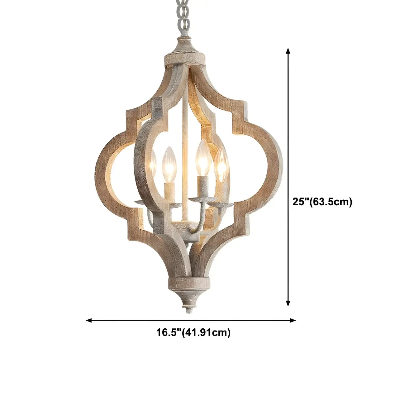 Unique Chandelier Lights Traditional Wood 4 Light Hanging Pendant Lights in Brown #size