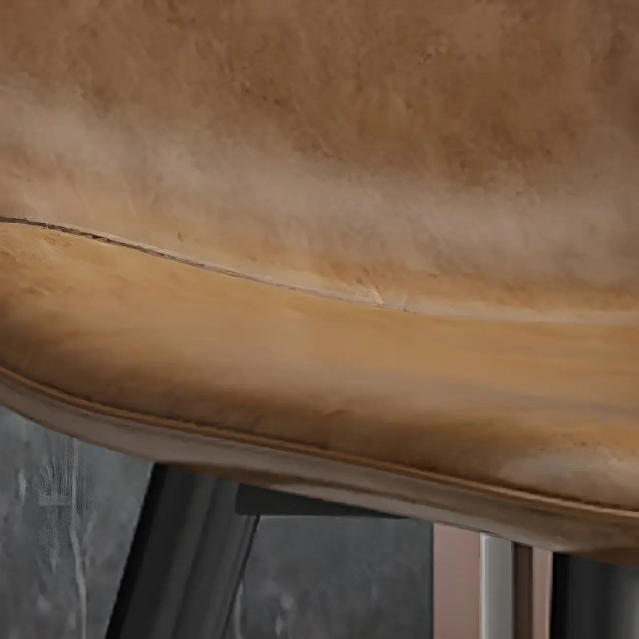 Industrial Armless Faux Leather Low Back Dining Chair Image - 11