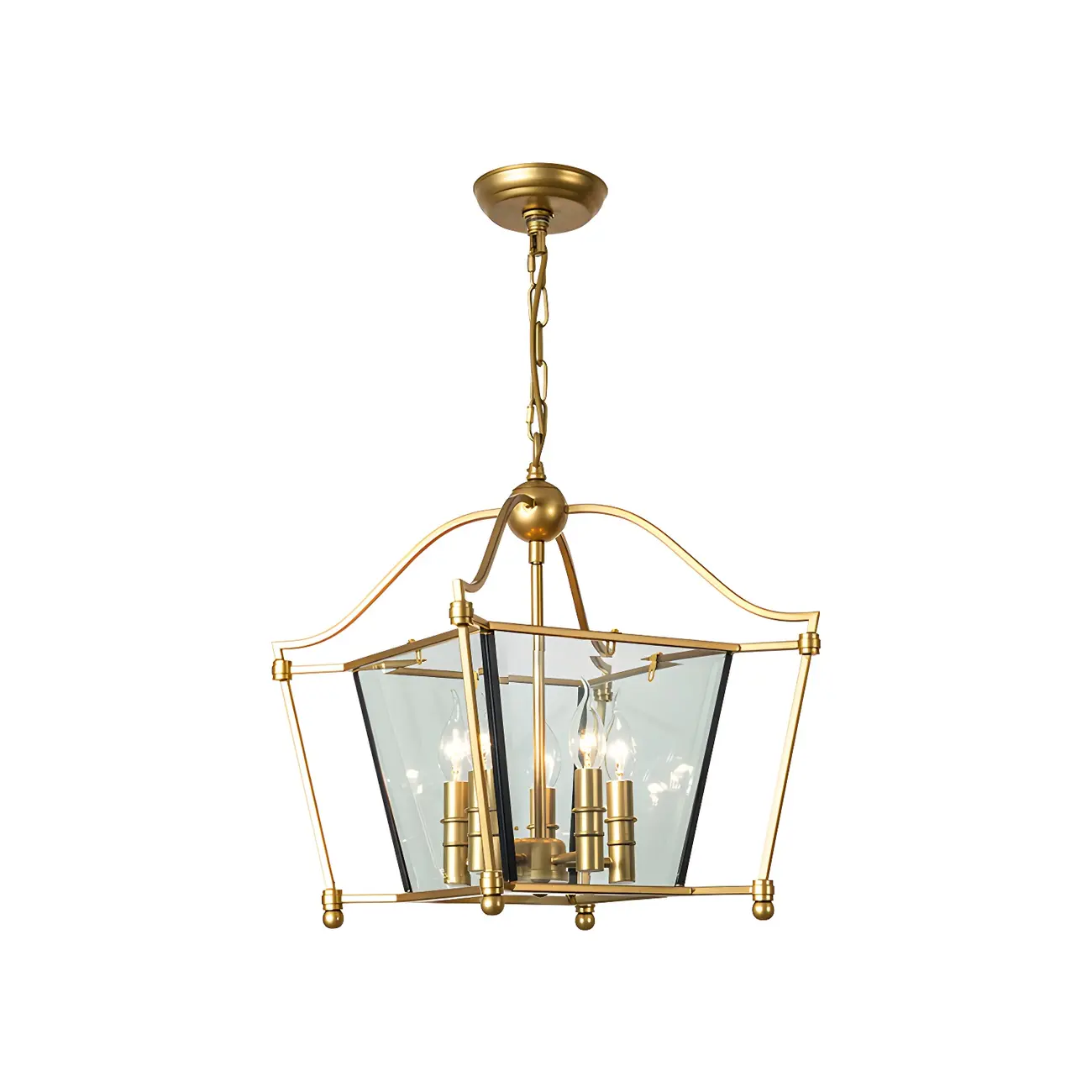 Gold Square Glass Crystal Modern Chandelier Light Image - 6 | homeyfad