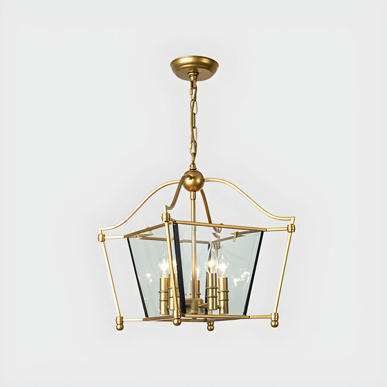 Gold Square Glass Crystal Modern Chandelier Light Image - 7 | homeyfad