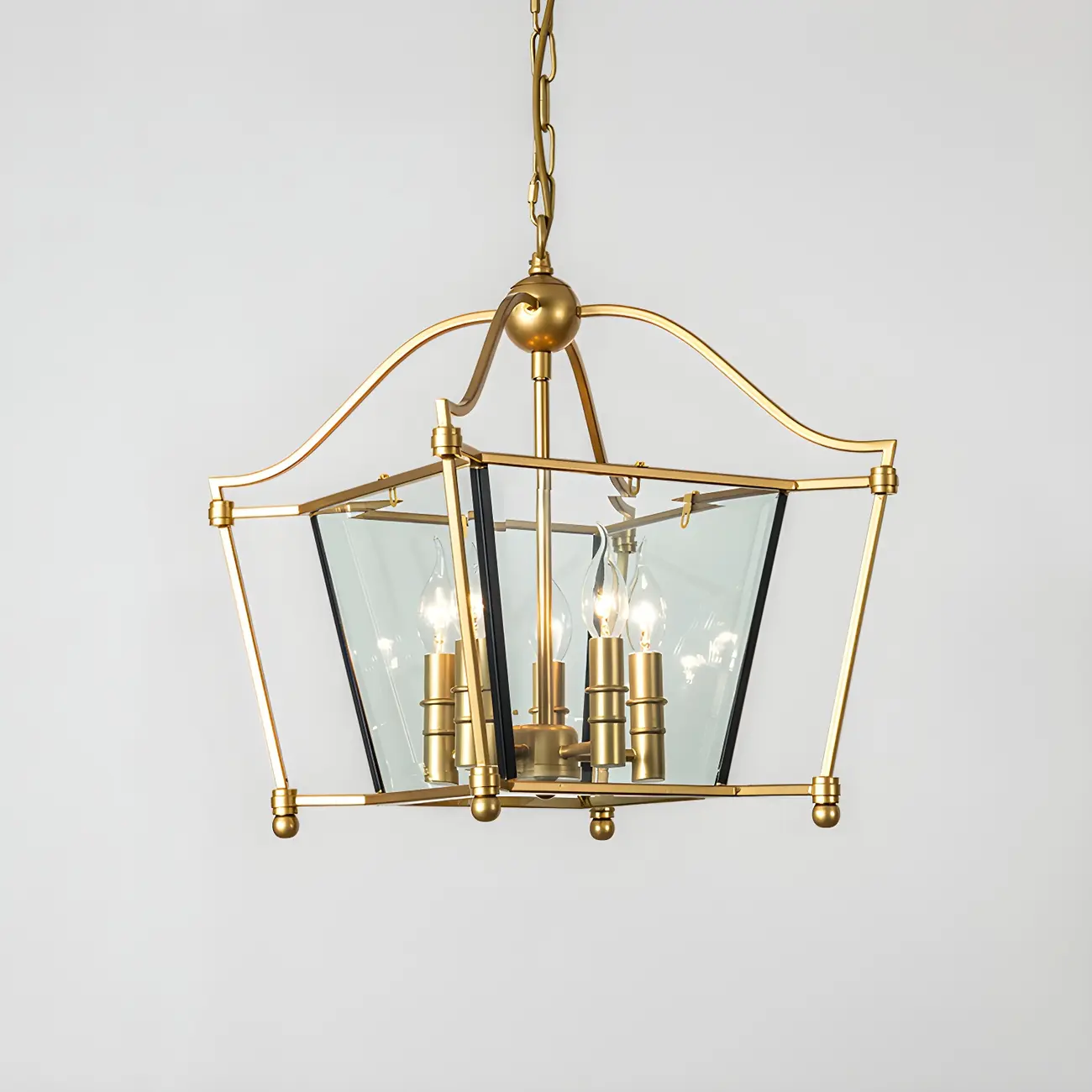 Gold Square Glass Crystal Modern Chandelier Light Image - 8 | homeyfad