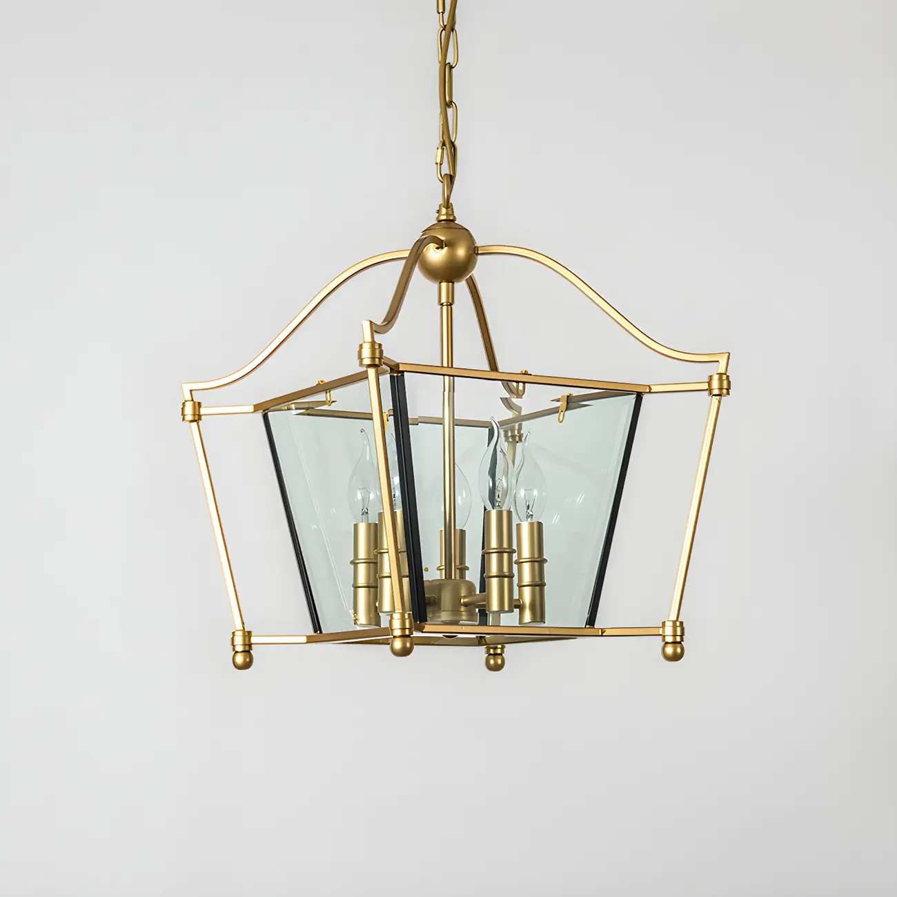 Gold Square Glass Crystal Modern Chandelier Light Image - 9 | homeyfad