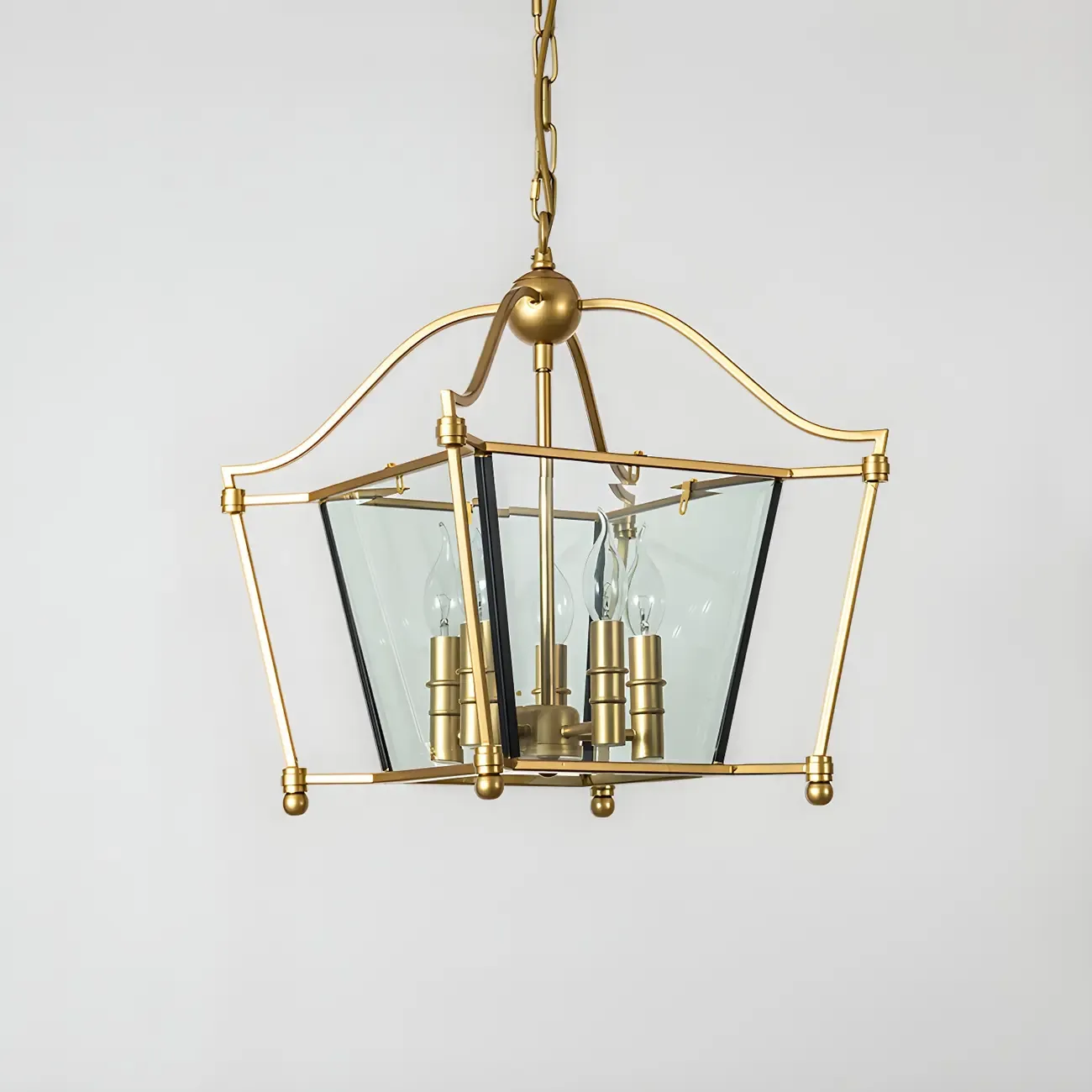 Gold Square Glass Crystal Modern Chandelier Light Image - 9